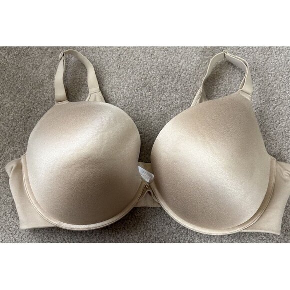 Cacique Bra 44DDD Boost Plunge Smooth Tan Nude Underwire Lane Bryant - Picture 1 of 5